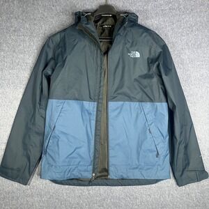 The North Face DryVent Hooded Rain Jacket Mens Large Blue Colorblock Full Zip